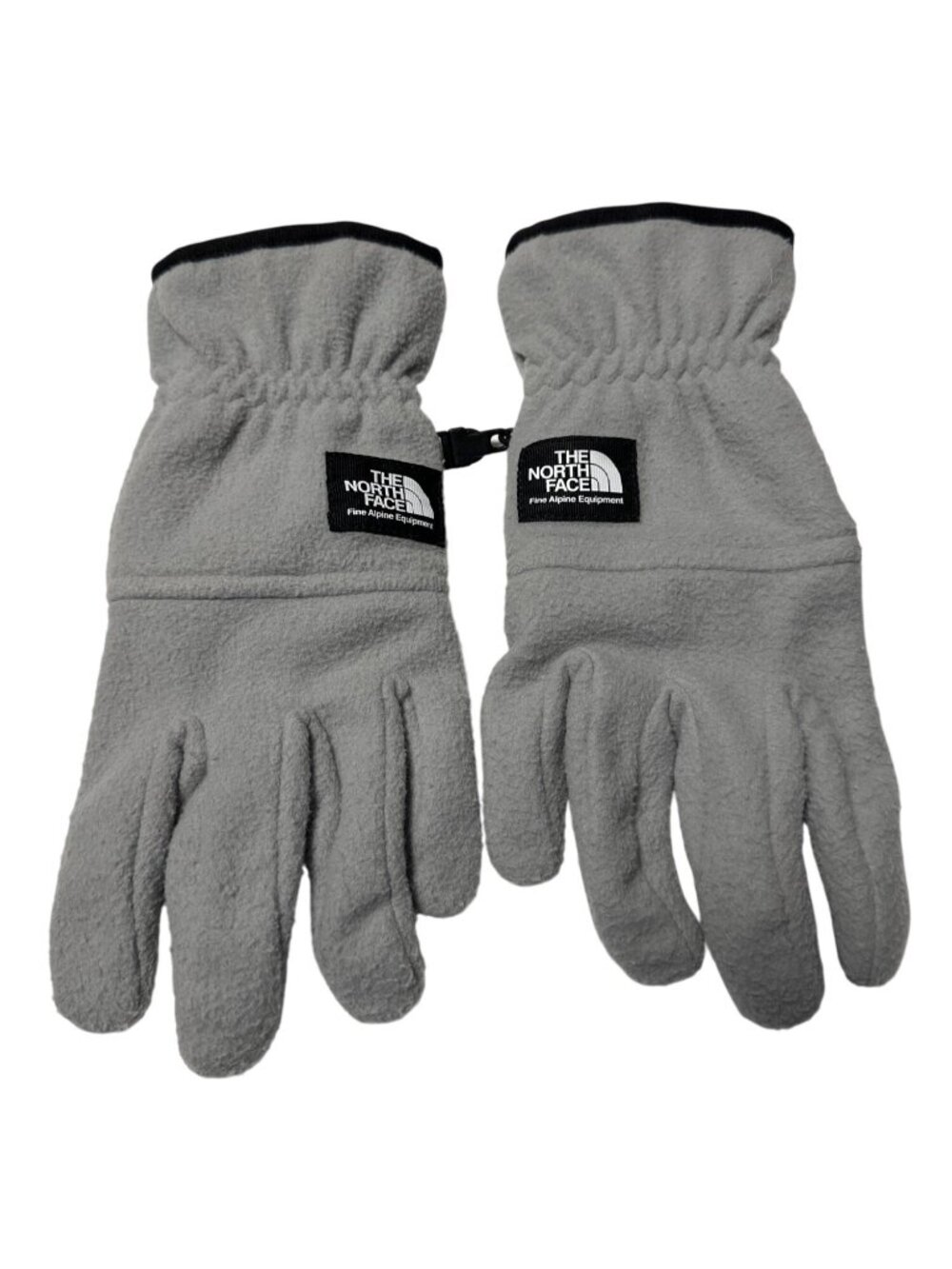 The North Face Unisex L Grey Fleece Gloves With Grip Palms